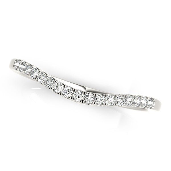 14k White Gold Soft Curved Diamond Wedding Band (1/8 cttw) - Alexandria Jewelry & Company Beverly Hills