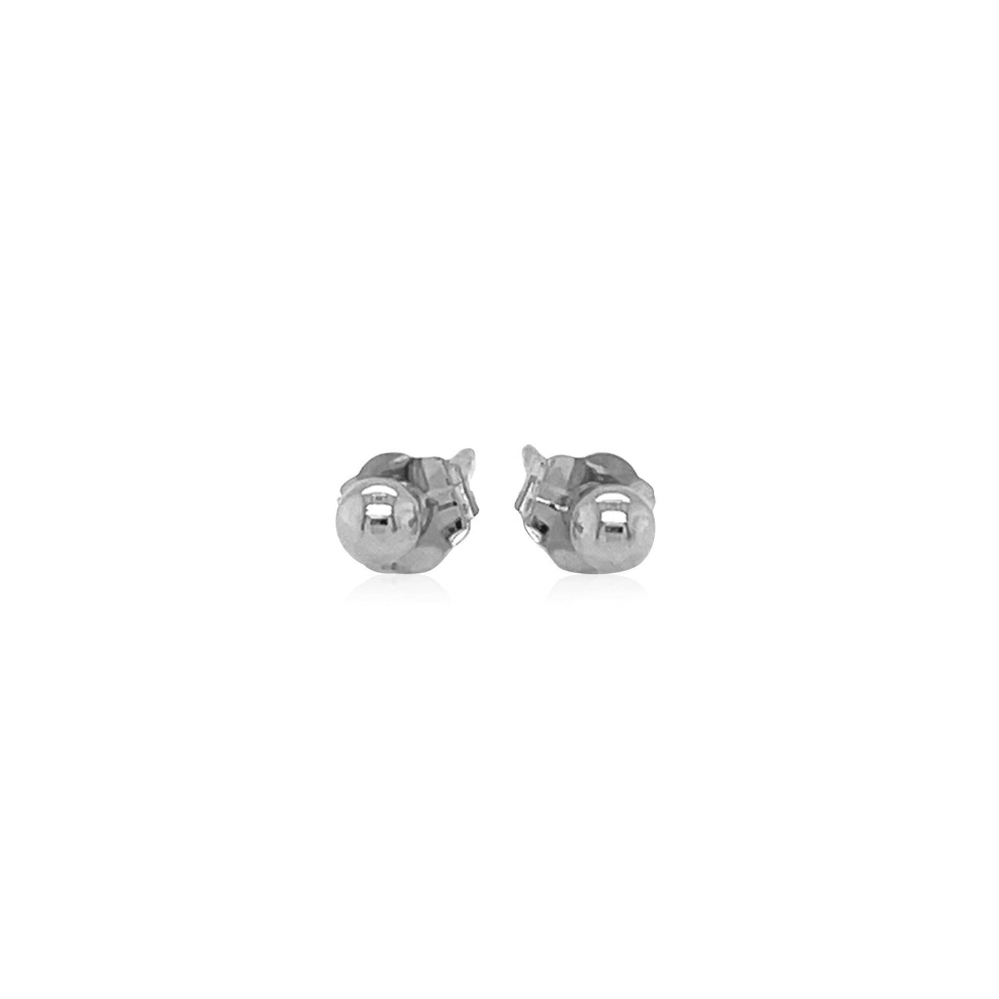 14k White Gold Spherical Stud Earrings (3.0 mm) - Alexandria Jewelry & Company Beverly Hills