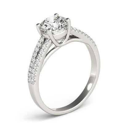 14k White Gold Split Shank Round Diamond Engagement Ring (1 1/8 cttw) - Alexandria Jewelry & Company Beverly Hills