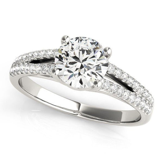 14k White Gold Split Shank Round Diamond Engagement Ring (1 1/8 cttw) - Alexandria Jewelry & Company Beverly Hills