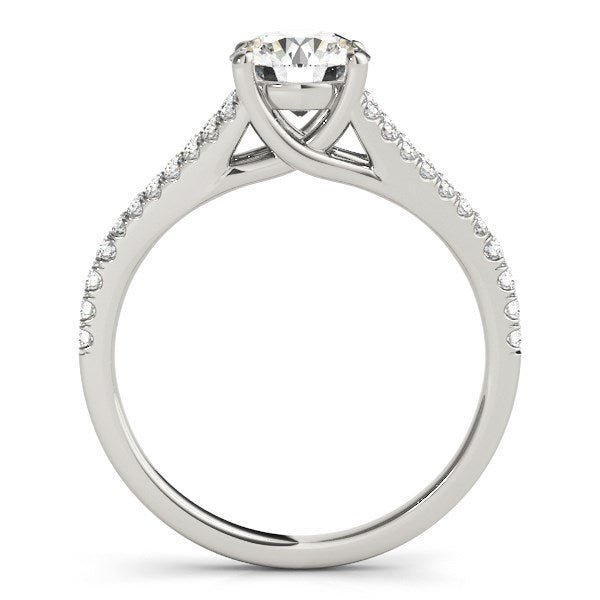 14k White Gold Split Shank Round Pronged Diamond Engagement Ring (1 1/8 cttw) - Alexandria Jewelry & Company Beverly Hills