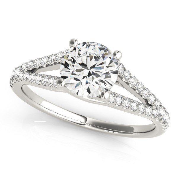 14k White Gold Split Shank Round Pronged Diamond Engagement Ring (1 1/8 cttw) - Alexandria Jewelry & Company Beverly Hills