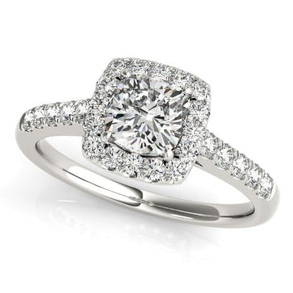 14k White Gold Square Outer Shape Round Diamond Engagement Ring (3/4 cttw) - Alexandria Jewelry & Company Beverly Hills