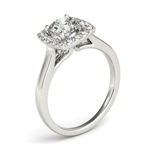 14k White Gold Square Shape Border Diamond Engagement Ring (1 1/3 cttw) - Alexandria Jewelry & Company Beverly Hills