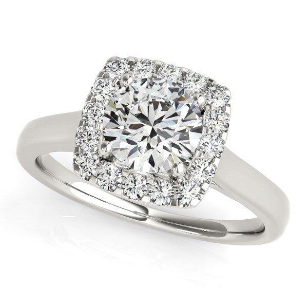 14k White Gold Square Shape Border Diamond Engagement Ring (1 1/3 cttw) - Alexandria Jewelry & Company Beverly Hills