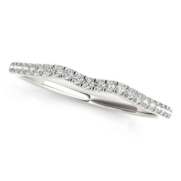 14k White Gold Wave Theme Diamond Wedding Band (1/8 cttw) - Alexandria Jewelry & Company Beverly Hills