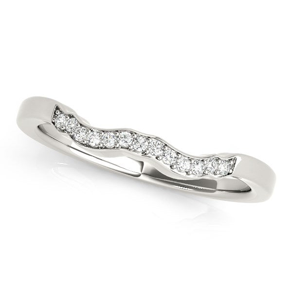 14k White Gold Wavy Style Diamond Wedding Ring (1/15 cttw) - Alexandria Jewelry & Company Beverly Hills