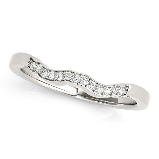 14k White Gold Wavy Style Diamond Wedding Ring (1/15 cttw) - Alexandria Jewelry & Company Beverly Hills