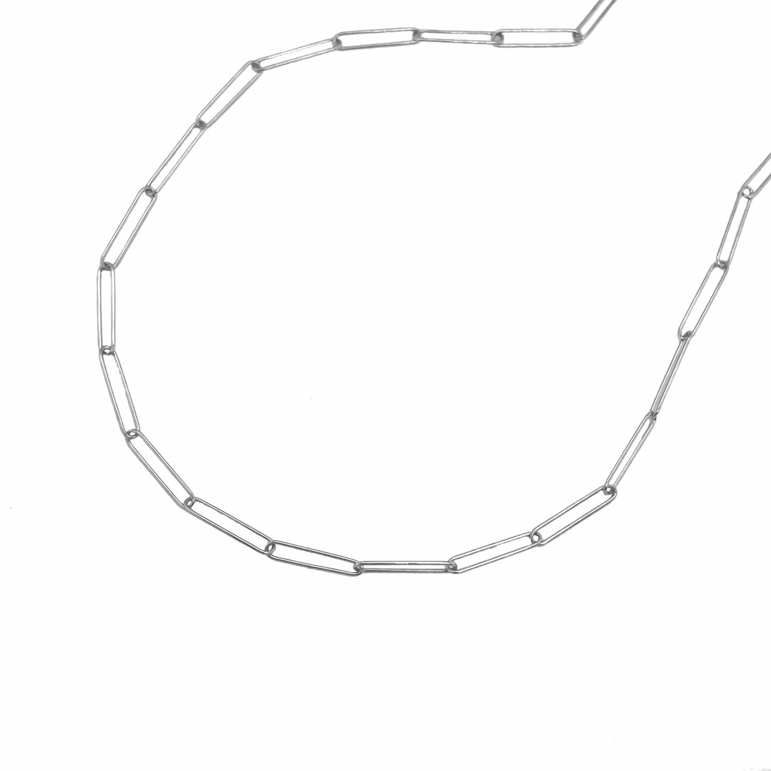 14k White Gold Wire Paperclip Chain (2.7mm) - Alexandria Jewelry & Company Beverly Hills