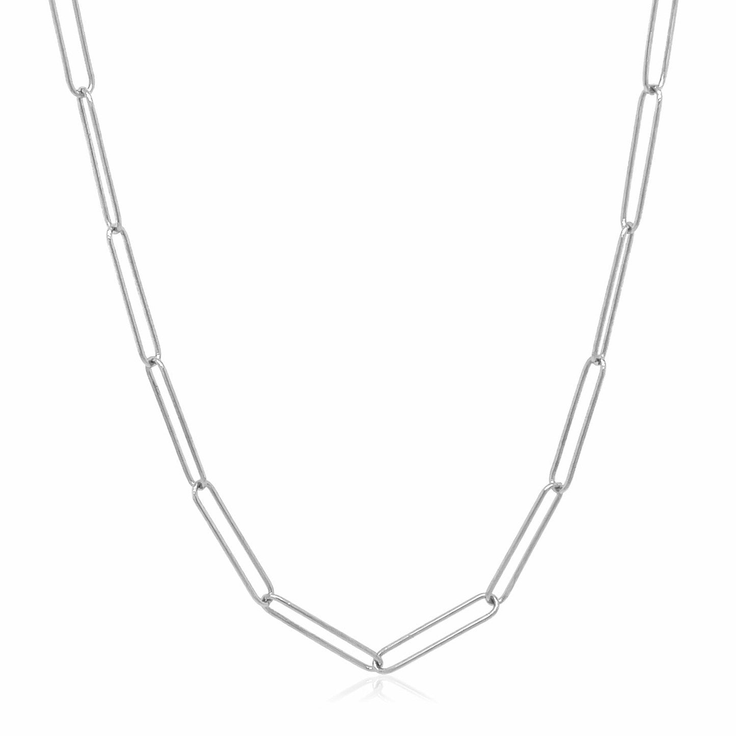 14k White Gold Wire Paperclip Chain (2.7mm) - Alexandria Jewelry & Company Beverly Hills