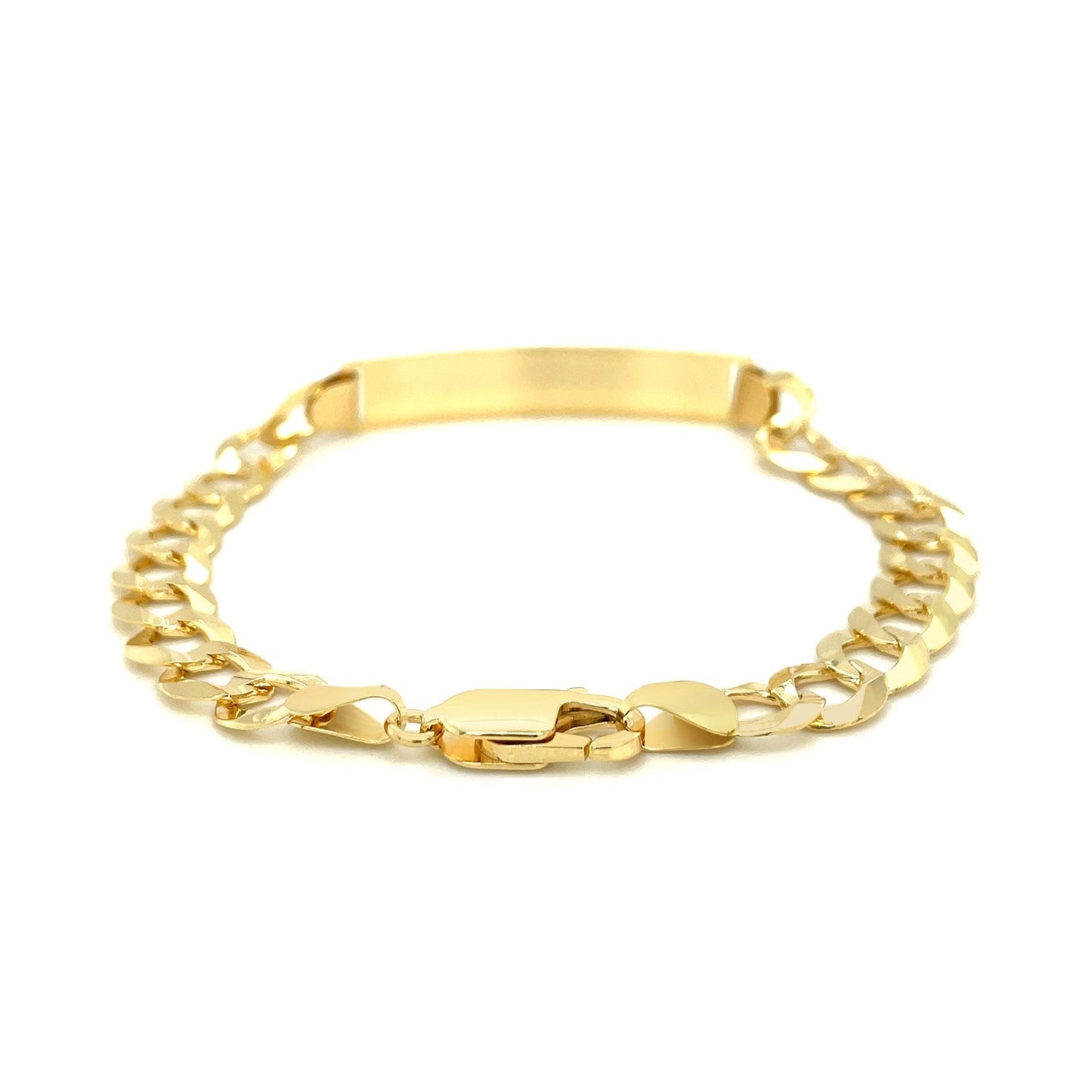 14k Yellow Gold 8 1/2 inch Mens Curb Chain ID Bracelet - Alexandria Jewelry & Company Beverly Hills