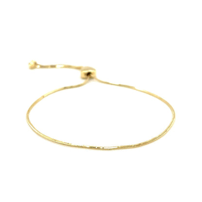 14k Yellow Gold Adjustable Lariat Style Heart Motif Bracelet - Alexandria Jewelry & Company Beverly Hills