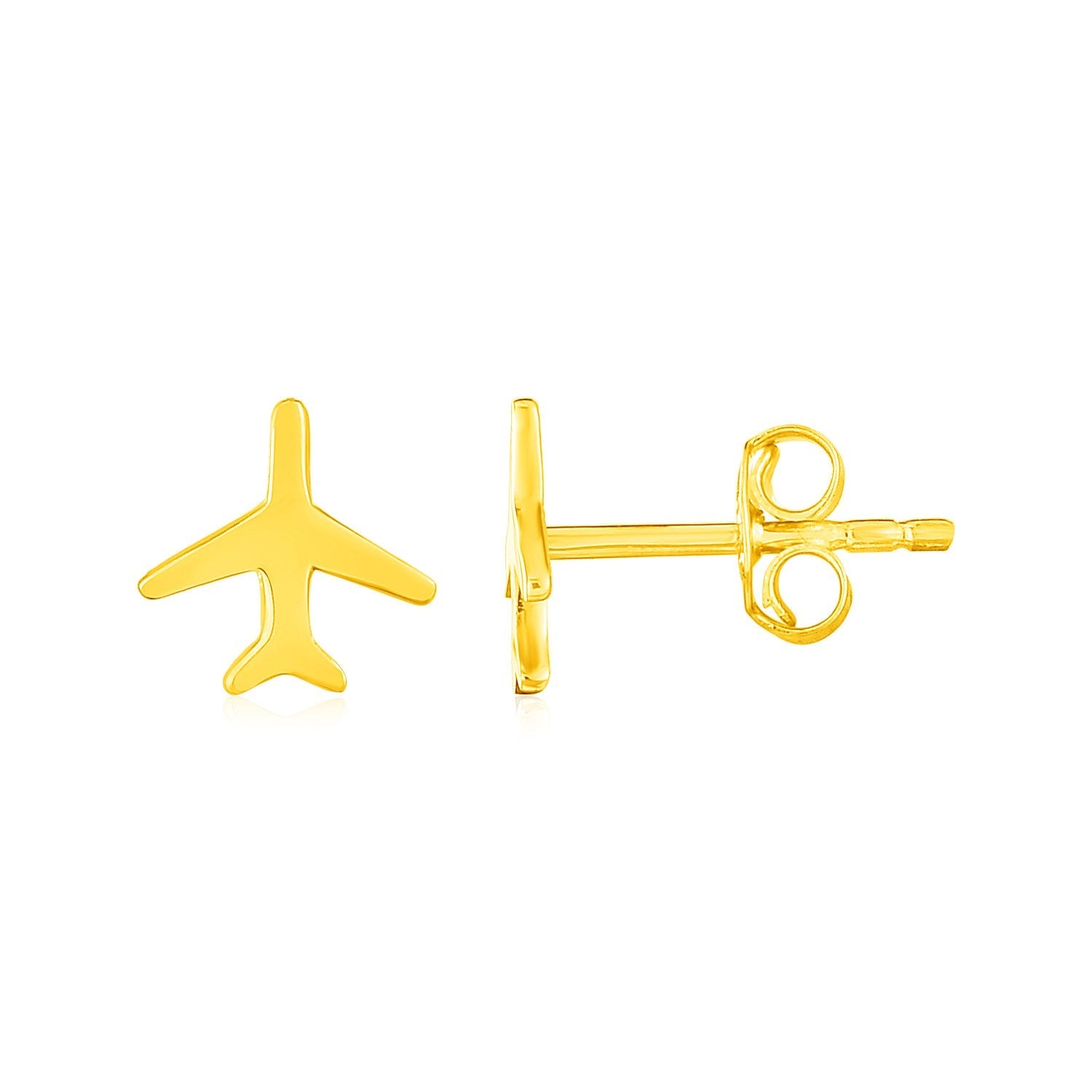 14K Yellow Gold Airplane Earrings - Alexandria Jewelry & Company Beverly Hills