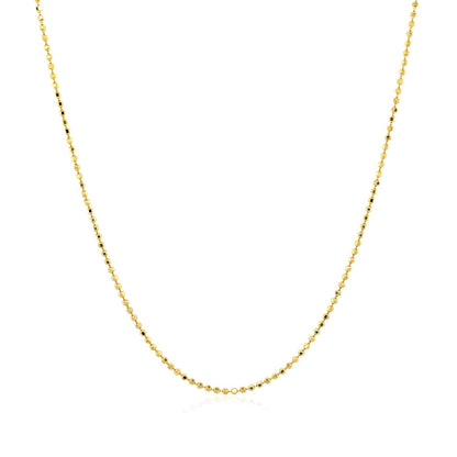 14k Yellow Gold Diamond Cut Bead Chain 1.0mm - Alexandria Jewelry & Company Beverly Hills