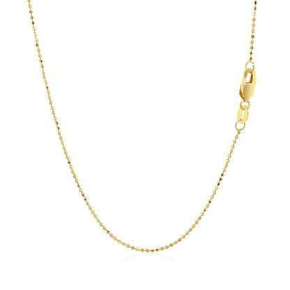 14k Yellow Gold Diamond Cut Bead Chain 1.0mm - Alexandria Jewelry & Company Beverly Hills