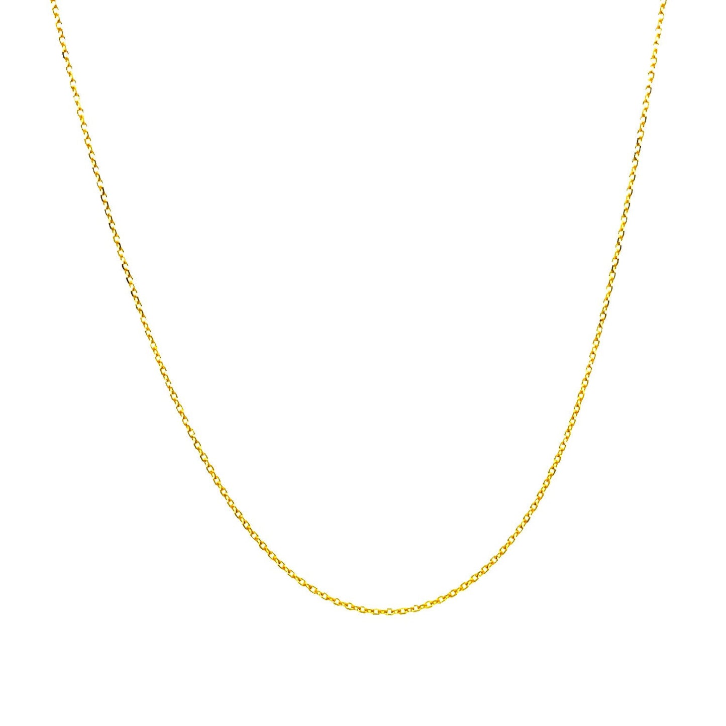 14k Yellow Gold Diamond Cut Cable Link Chain 0.7mm - Alexandria Jewelry & Company Beverly Hills