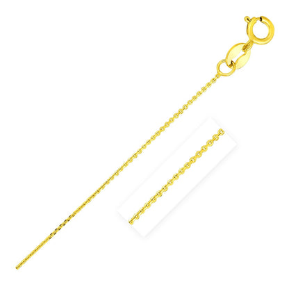 14k Yellow Gold Diamond Cut Cable Link Chain 0.7mm - Alexandria Jewelry & Company Beverly Hills