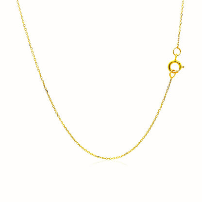 14k Yellow Gold Diamond Cut Cable Link Chain 0.7mm - Alexandria Jewelry & Company Beverly Hills