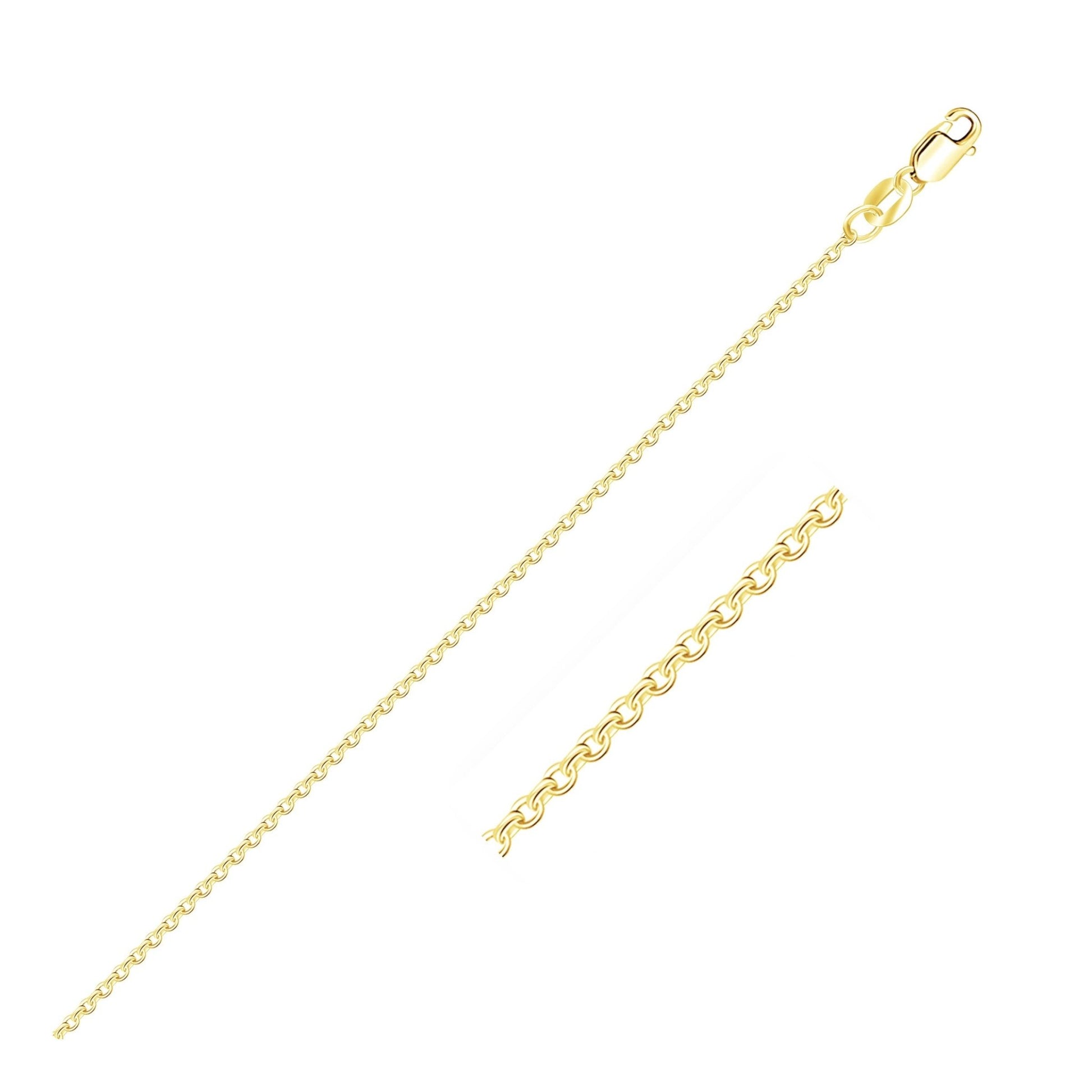 14k Yellow Gold Diamond Cut Cable Link Chain 1.1mm - Alexandria Jewelry & Company Beverly Hills