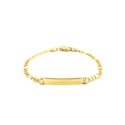 14k Yellow Gold Figaro Link Children's ID Bracelet - Alexandria Jewelry & Company Beverly Hills