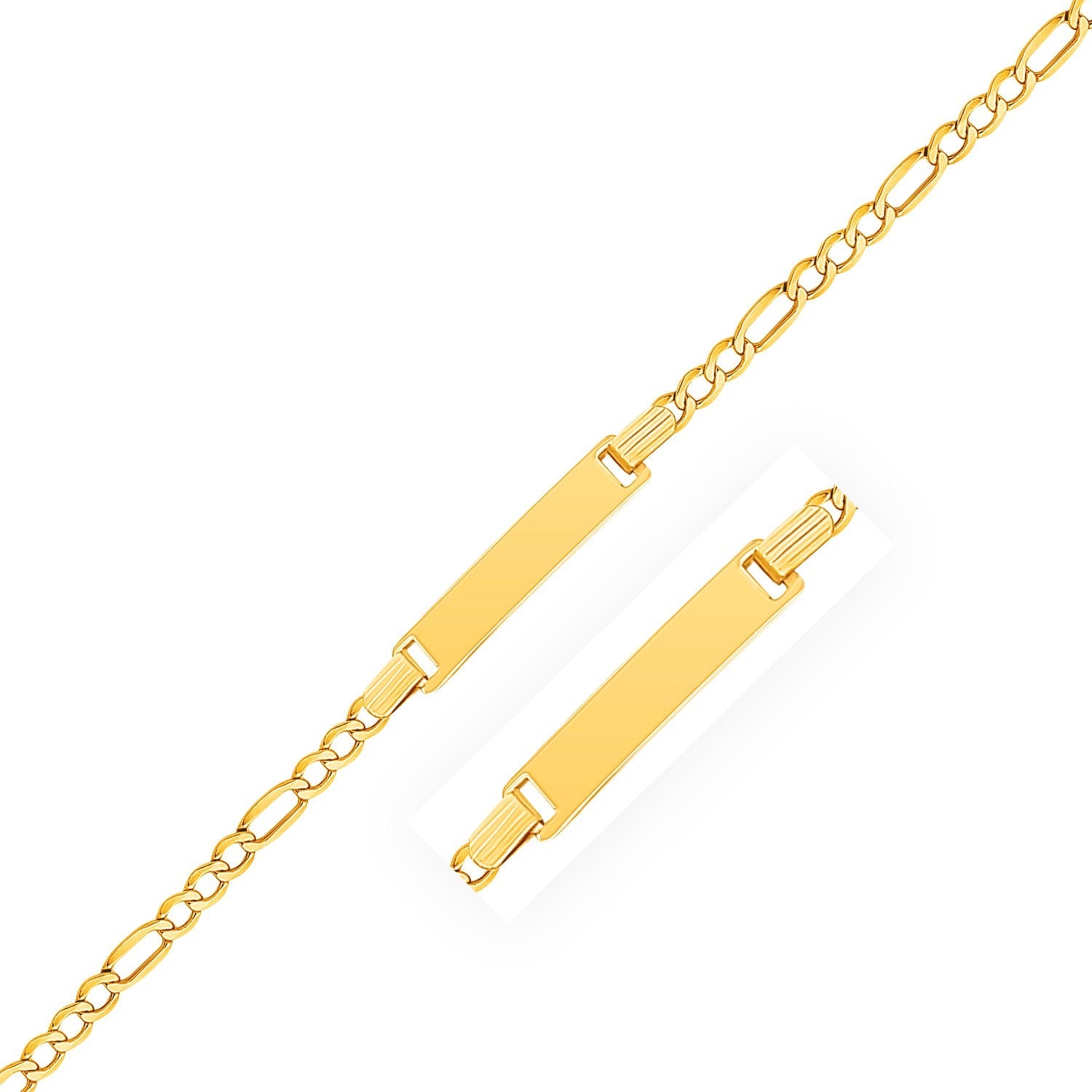 14k Yellow Gold Figaro Link Children's ID Bracelet - Alexandria Jewelry & Company Beverly Hills