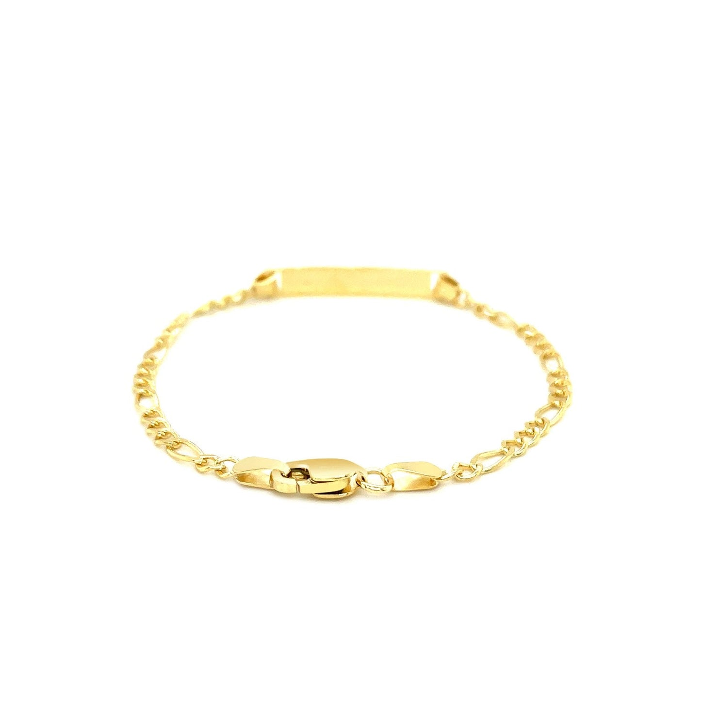 14k Yellow Gold Figaro Link Children's ID Bracelet - Alexandria Jewelry & Company Beverly Hills