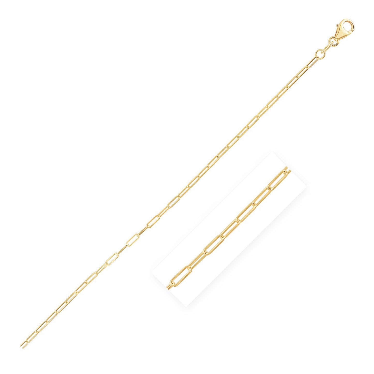 14K Yellow Gold Fine Paperclip Anklet (1.5mm) - Alexandria Jewelry & Company Beverly Hills