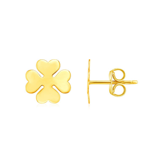 14K Yellow Gold Four Leaf Clover Earrings - Alexandria Jewelry & Company Beverly Hills