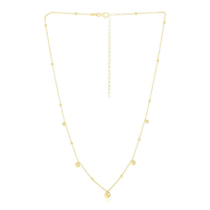 14k Yellow Gold High Polish Beaded Stations Necklace - Alexandria Jewelry & Company Beverly Hills