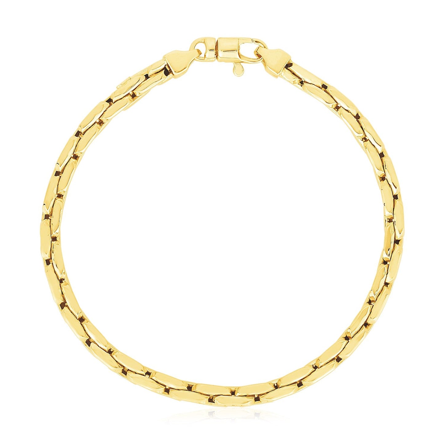 14k Yellow Gold High Polish Compressed Cable Link Bracelet - Alexandria Jewelry & Company Beverly Hills