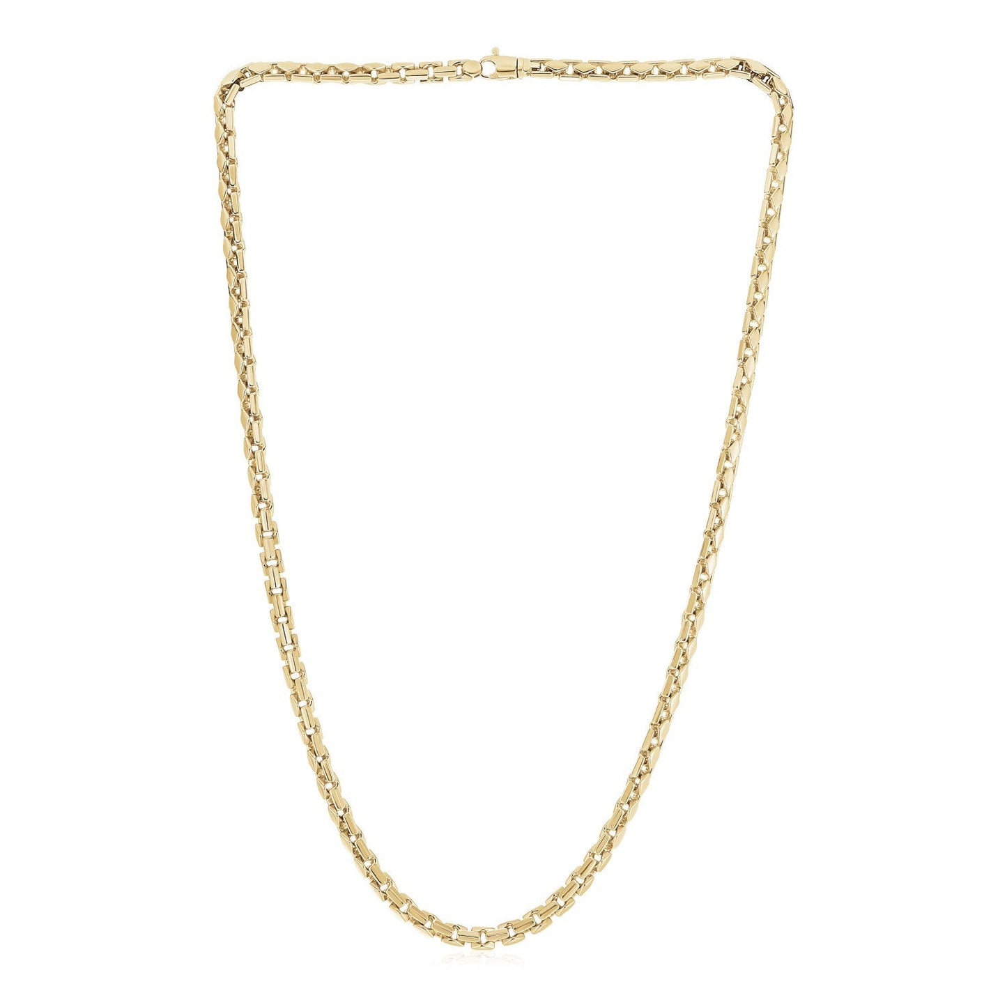 14k Yellow Gold High Polish Mens Fancy Box Necklace (5.0mm) - Alexandria Jewelry & Company Beverly Hills