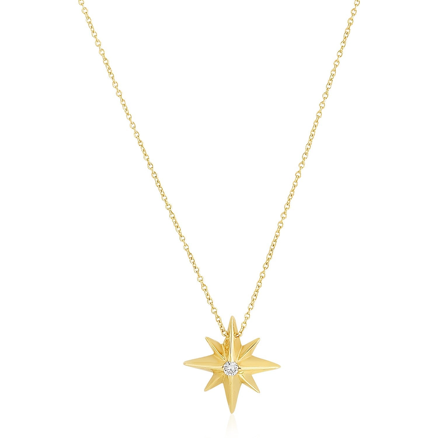 14k Yellow Gold High Polish North Star Necklace - Alexandria Jewelry & Company Beverly Hills