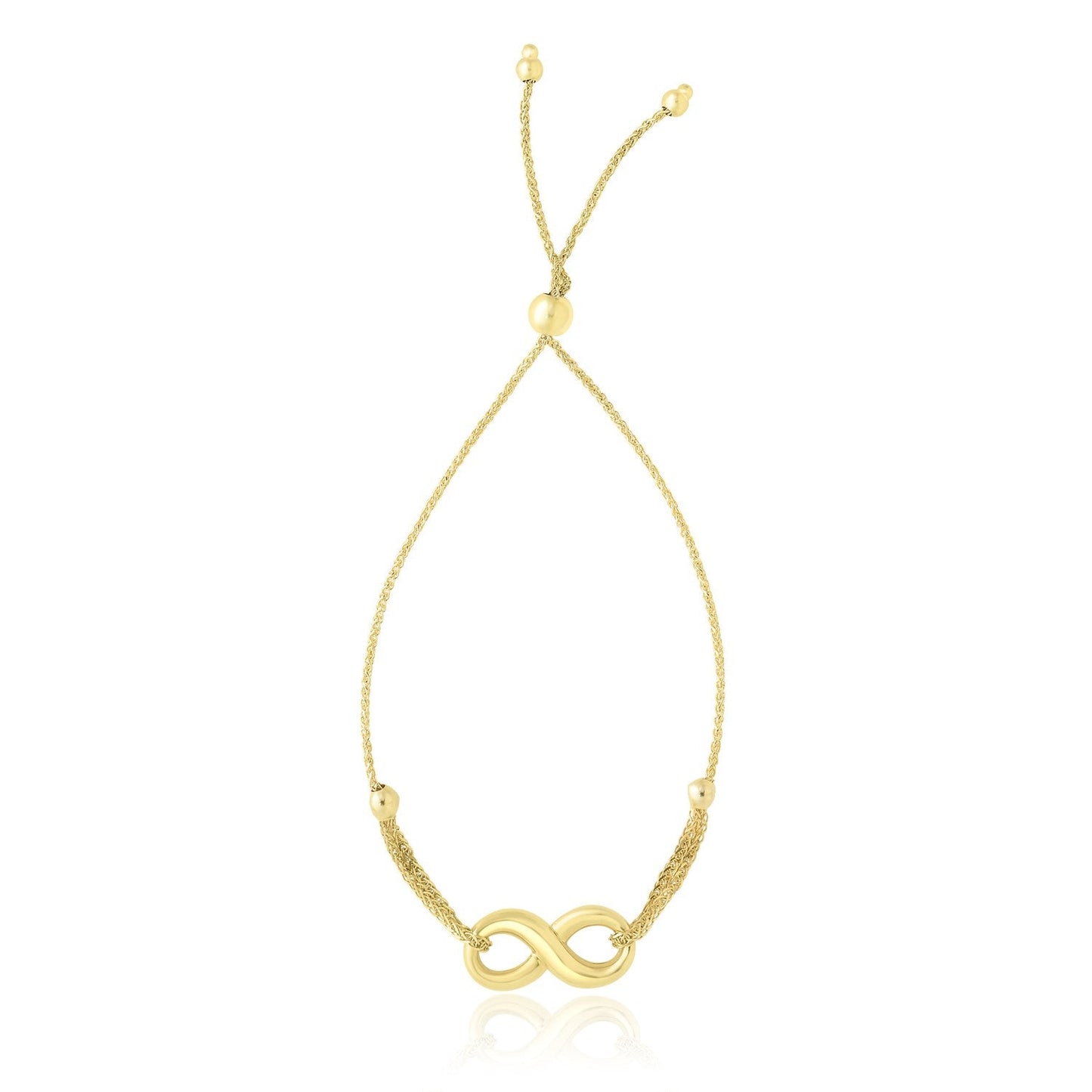 14k Yellow Gold Infinity Motif Adjustable Lariat Bracelet - Alexandria Jewelry & Company Beverly Hills