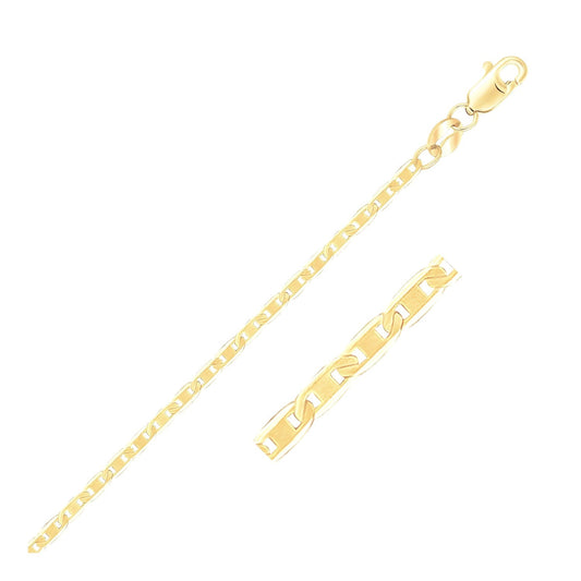 14k Yellow Gold Mariner Link Anklet 1.7mm - Alexandria Jewelry & Company Beverly Hills