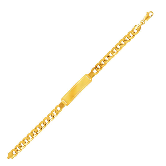 14k Yellow Gold Men's ID Cuban Chain Bracelet - Alexandria Jewelry & Company Beverly Hills