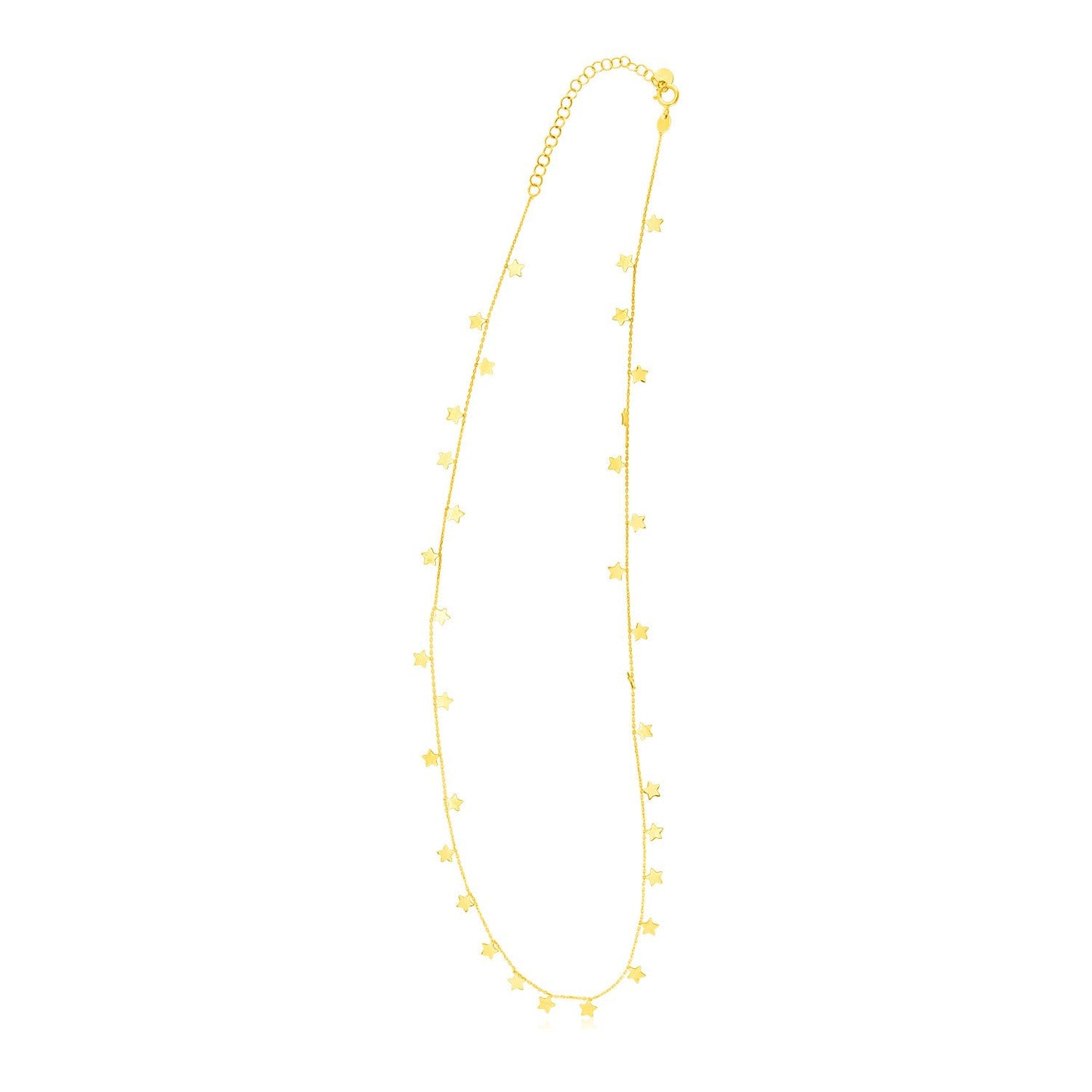 14K Yellow Gold Necklace with Dangling Stars - Alexandria Jewelry & Company Beverly Hills