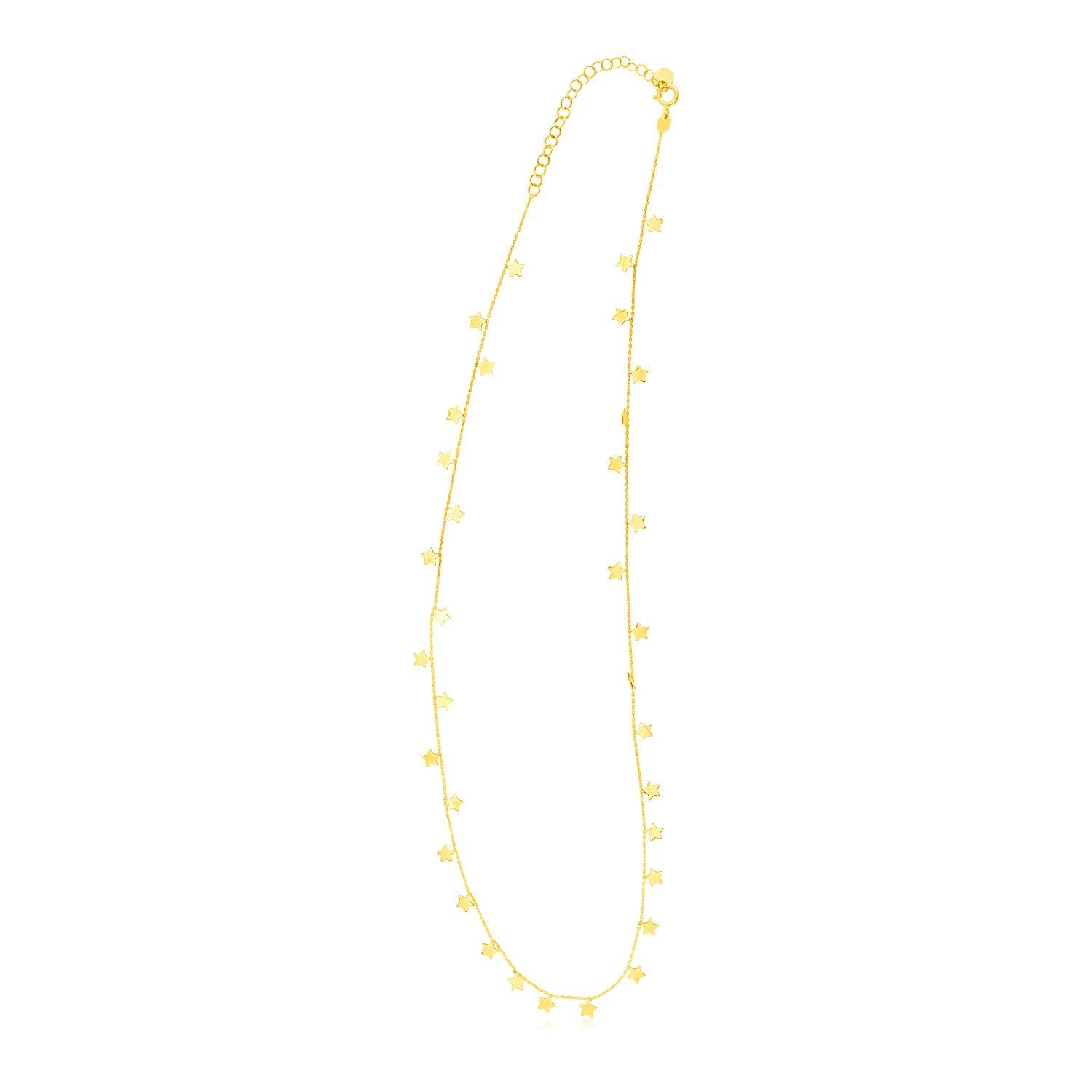 14K Yellow Gold Necklace with Dangling Stars - Alexandria Jewelry & Company Beverly Hills