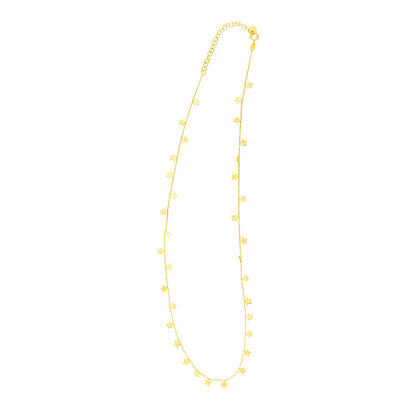 14K Yellow Gold Necklace with Dangling Stars - Alexandria Jewelry & Company Beverly Hills