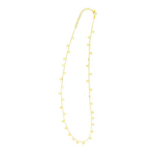 14K Yellow Gold Necklace with Dangling Stars - Alexandria Jewelry & Company Beverly Hills