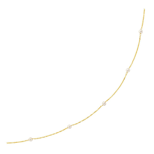 14k Yellow Gold Necklace with White Pearls - Alexandria Jewelry & Company Beverly Hills