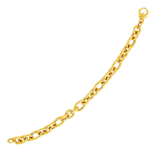 14k Yellow Gold Oval Link Bracelet - Alexandria Jewelry & Company Beverly Hills