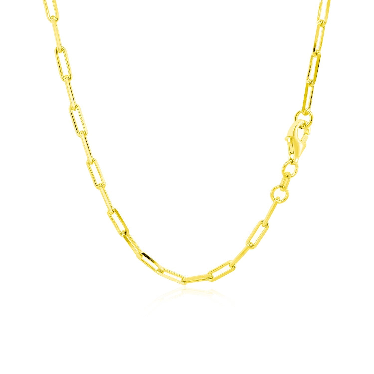 14K Yellow Gold Paperclip Chain (2.5mm) - Alexandria Jewelry & Company Beverly Hills