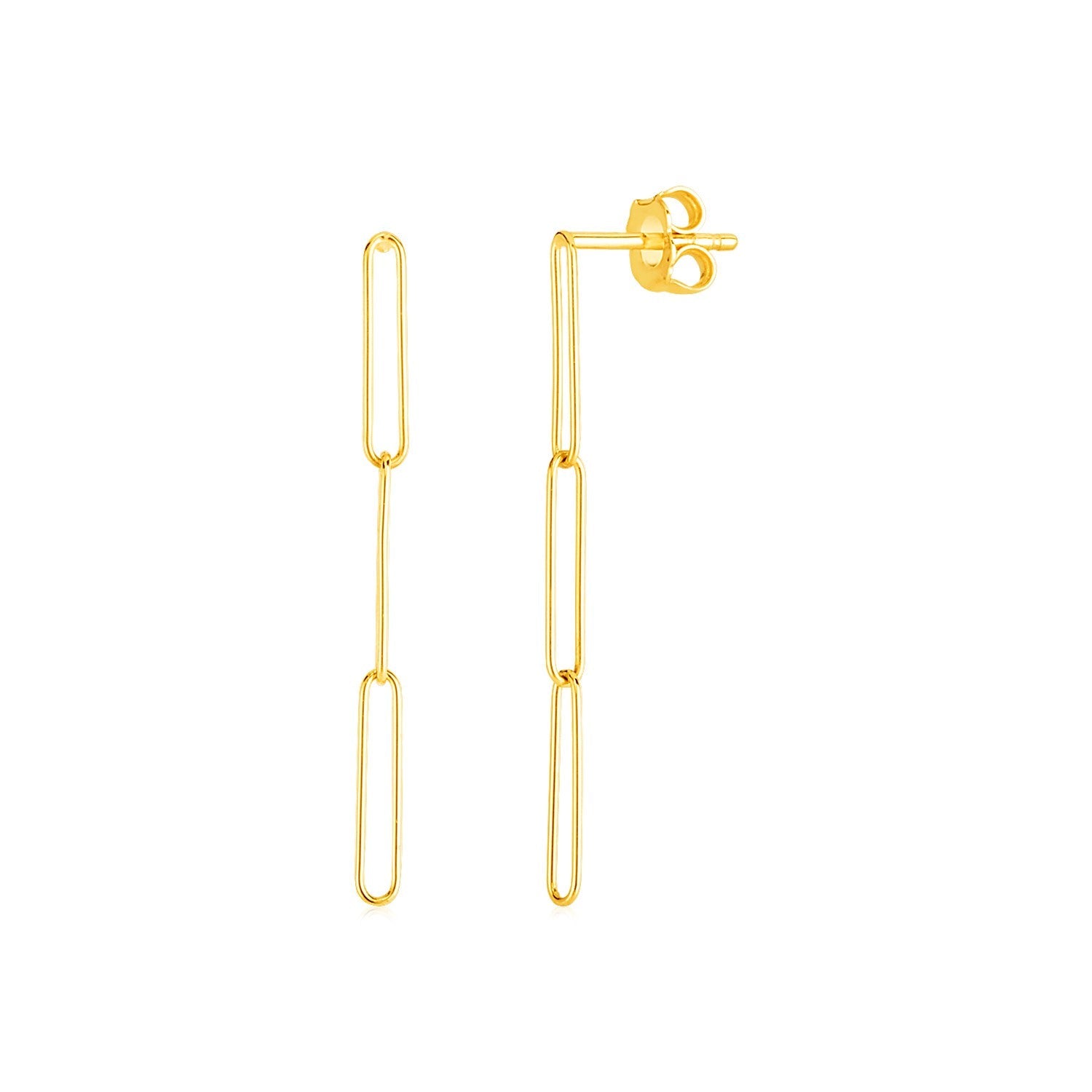 14k Yellow Gold Paperclip Chain Dangle Earrings - Alexandria Jewelry & Company Beverly Hills