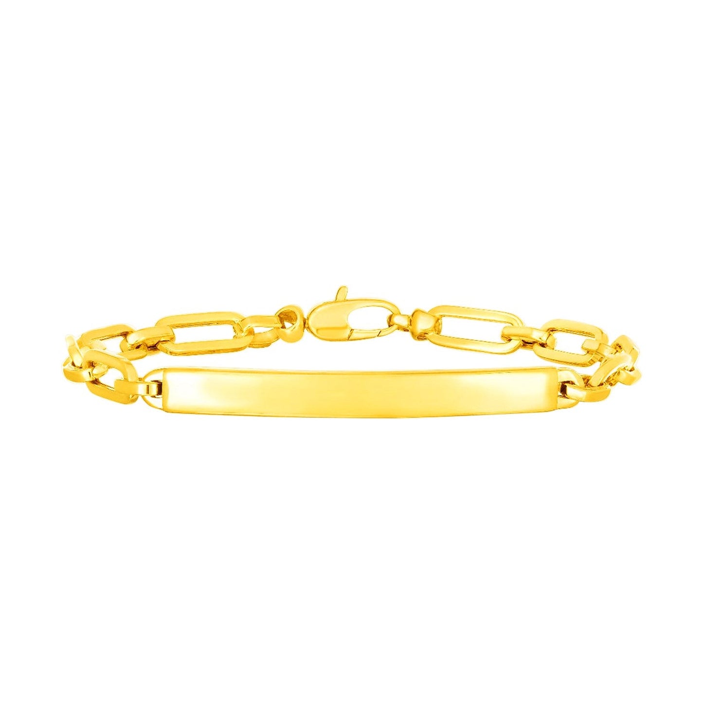 14K Yellow Gold Paperclip Chain ID Bracelet - Alexandria Jewelry & Company Beverly Hills