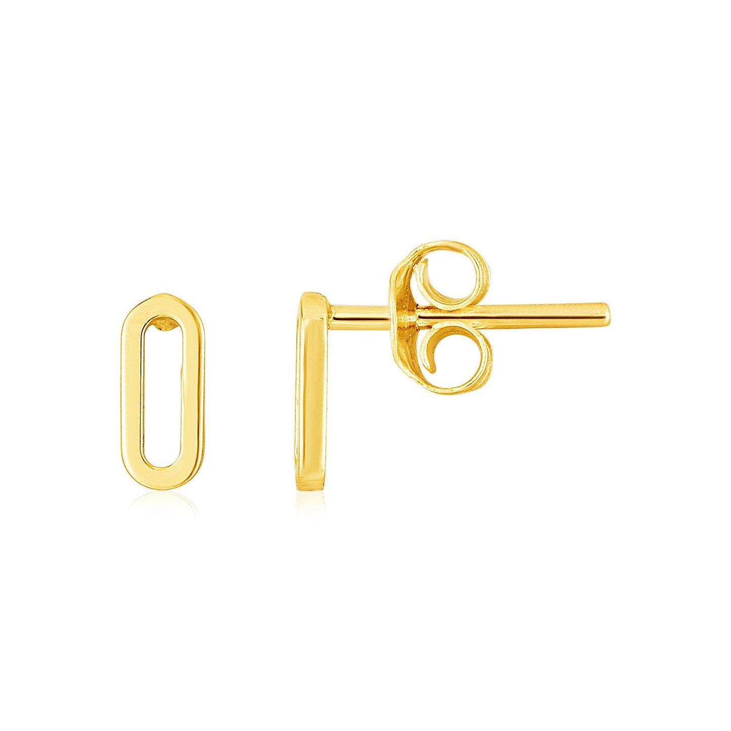 14k Yellow Gold Paperclip Link Stud Earrings - Alexandria Jewelry & Company Beverly Hills