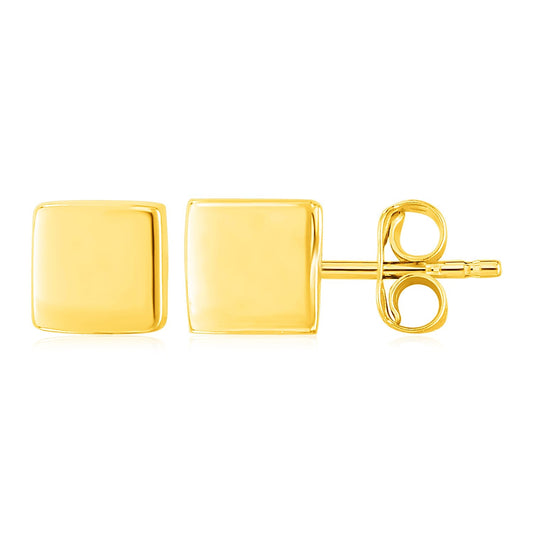 14k Yellow Gold Polished Cube Post Earrings - Alexandria Jewelry & Company Beverly Hills