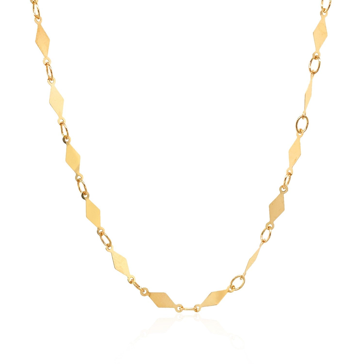 14K Yellow Gold Polished Diamond Motif Chain (3.0mm) - Alexandria Jewelry & Company Beverly Hills