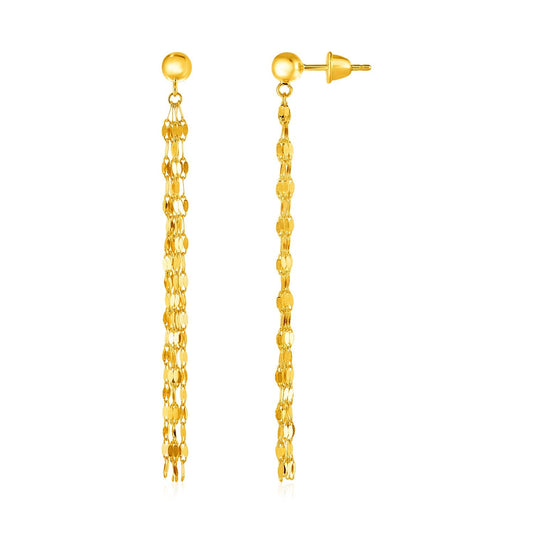 14k Yellow Gold Polished Drop Earrings - Alexandria Jewelry & Company Beverly Hills