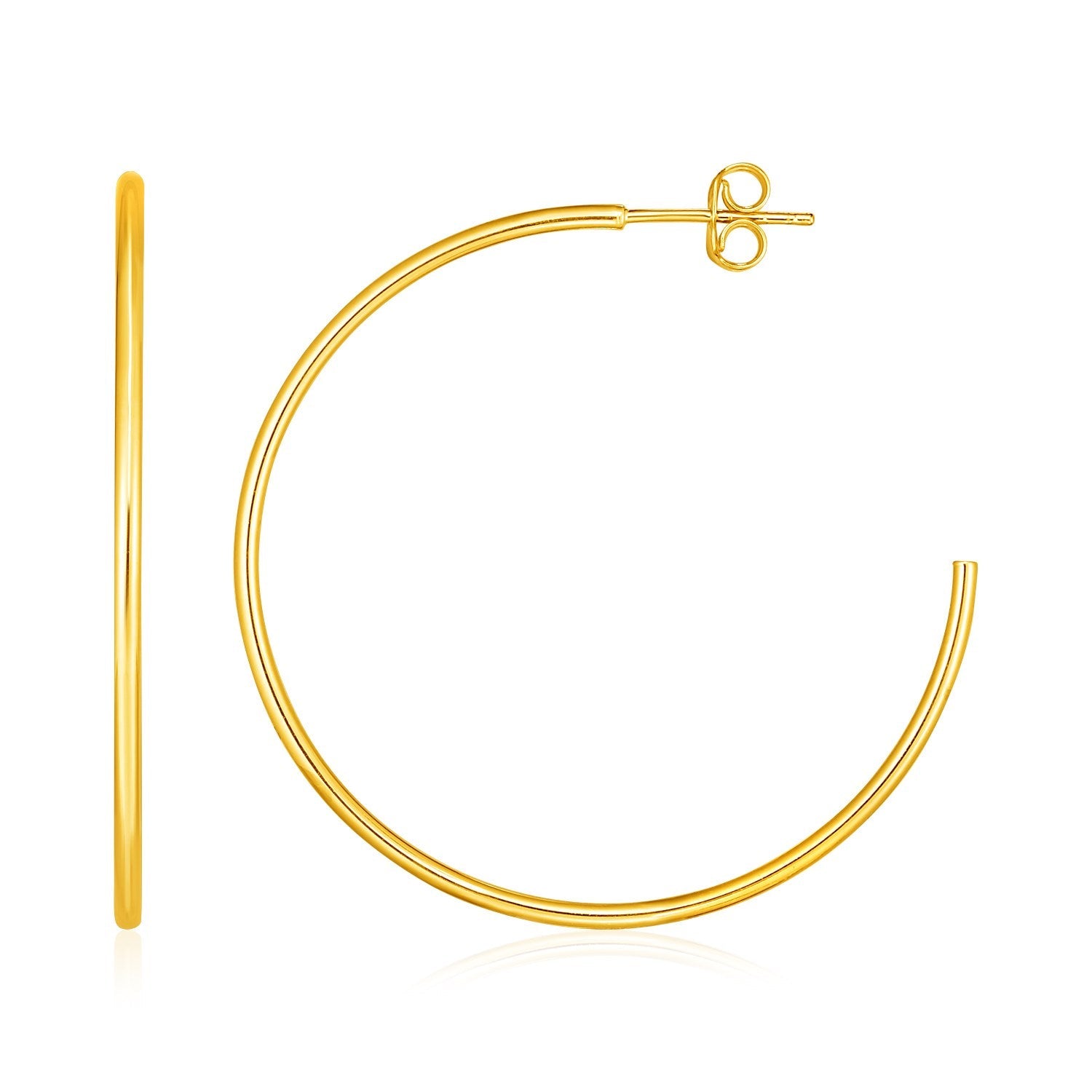 14k Yellow Gold Polished Hoop Earrings - Alexandria Jewelry & Company Beverly Hills