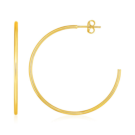 14k Yellow Gold Polished Hoop Earrings - Alexandria Jewelry & Company Beverly Hills